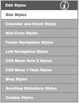 edit styles options