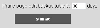 prune page edit backup table