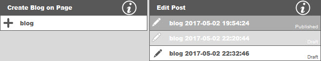 Blogging select console