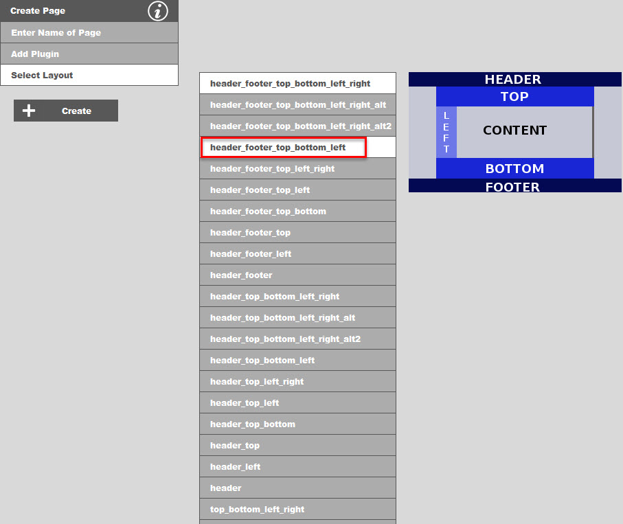 select layout