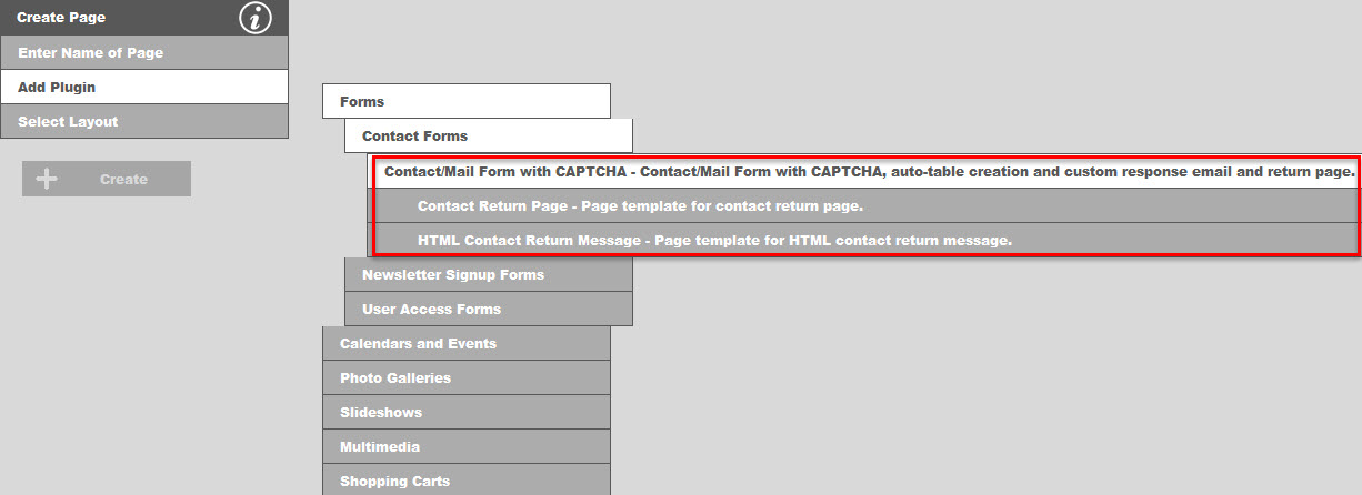 select parent plugin