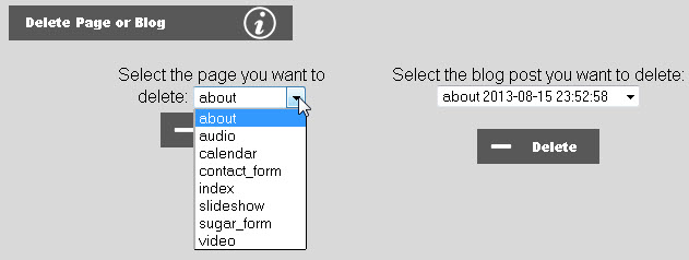 Delete Page or Blog
