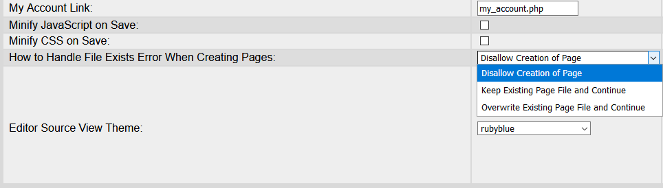 How to handle page already exists error