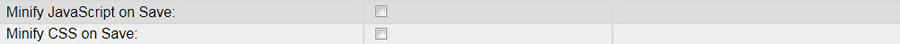 Site Options - automatic minification