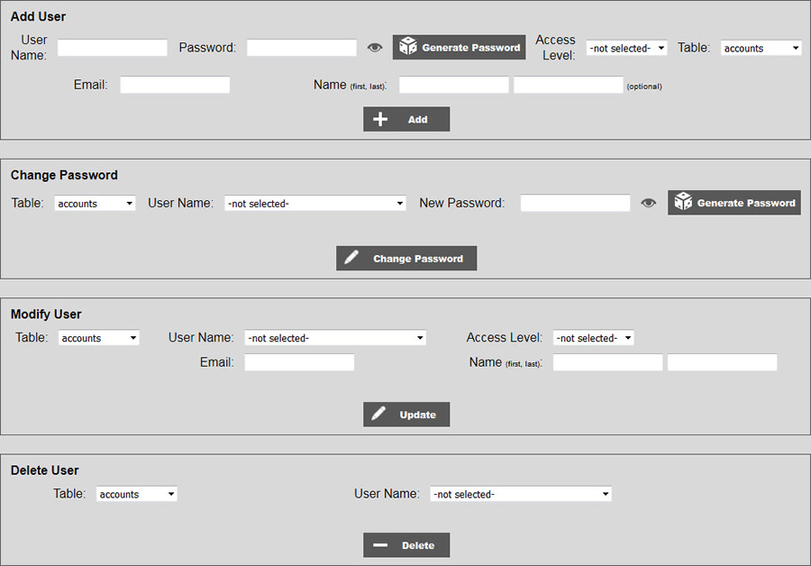 Website User Management